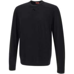 Diesel, Heren, Truien, Zwart, Maat: L Wol,