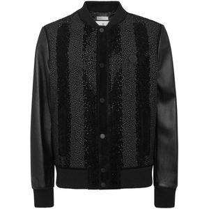 Philipp Plein, Heren, Jassen, Zwart, Maat: S Suède,