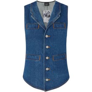 Pinko, Dames, Jassen, Blauw, Maat: L Katoen,