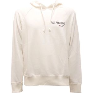 Fay, Heren, Sweatshirts & Hoodies, Wit, Maat: M