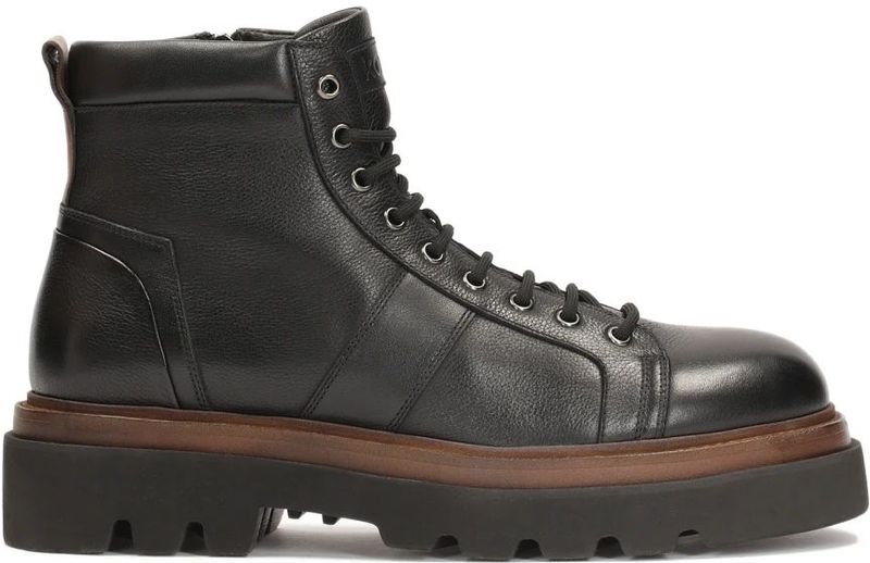 Kazar - Leren Laarzen - Zwart - Enkelhoog - Tweekleurige Zool