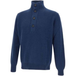 Filippo De Laurentiis, Heren, Truien, Blauw, Maat: M Wol,