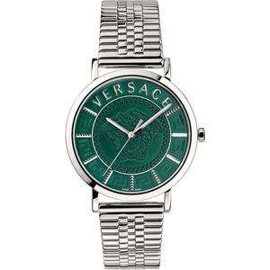 Versace Essential Groen Roestvrij Stalen Horloge , Gray , Heren , Maat: ONE Size