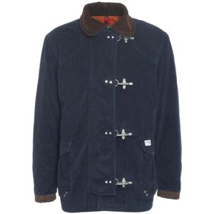 Fay, Heren, Jassen, Blauw, Maat: M Corduroy,