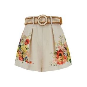 Zimmermann Bloemenprint Linnen Shorts , Multicolor , Dames , Maat: XS