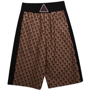 Lanvin Boksshort - Mid-lengte Snit - Elastische Tailleband - Monogram Patronen - Zwarte Zijstrepen , Brown , Heren , Maat: XS