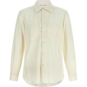 Brunello Cucinelli, Heren, Overhemden, Beige, Maat: XL Katoen,