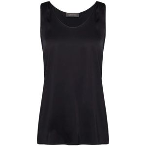 Elena Mirò, Dames, Tops, Zwart, Maat: 4XL Viscose,