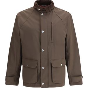 Brunello Cucinelli, Heren, Jassen, Bruin, Maat: XL Nylon,