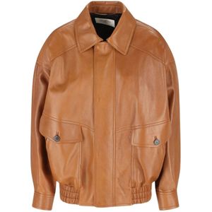 Saint Laurent, Dames, Jassen, Bruin, Maat: S Leer,
