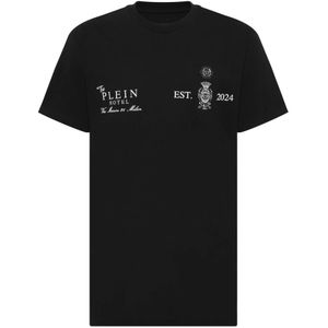 Philipp Plein, Heren, Tops, Zwart, Maat: XS Katoen,