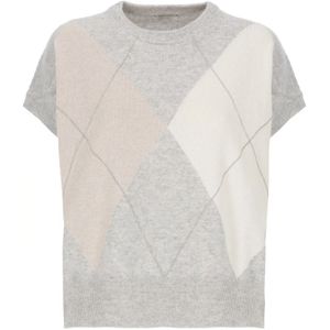 Peserico, Dames, Truien, Grijs, Maat: S Zijde,