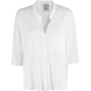 Semicouture, Dames, Blouses & Shirts, Wit, Maat: S Linnen,