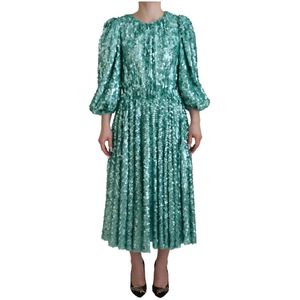 Dolce & Gabbana, Dames, Jurken, Blauw, Maat: XS Zijde,