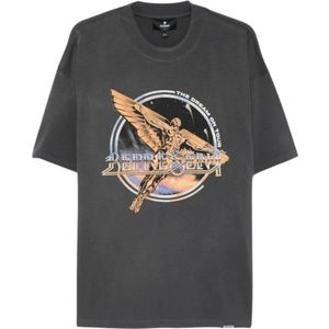 Represent, Heren, Tops, Grijs, Maat: M Katoen,