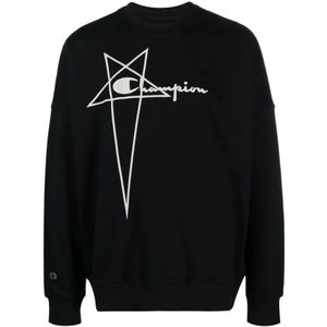 Rick Owens, Heren, Sweatshirts & Hoodies, Zwart, Maat: S Katoen,