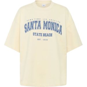 Saint Tropez - Zalilasz Ss Sweatshirt - Crème - Oversized Sweatshirt met Halve Mouwen