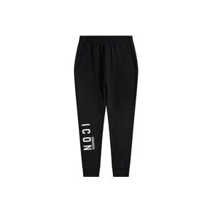 Dsquared2 Trendy katoenen sweatpants , Black , Heren , Maat: L