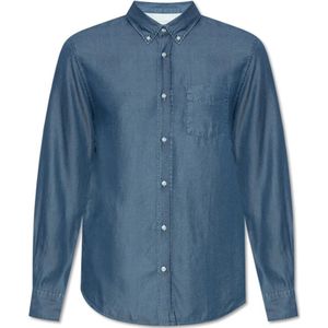 Officine Générale, Heren, Overhemden, Blauw, Maat: S Denim,