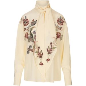 Etro, Dames, Blouses & Shirts, Wit, Maat: M Zijde,