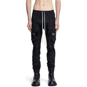 Rick Owens, Heren, Broeken, Zwart, Maat: M Katoen,