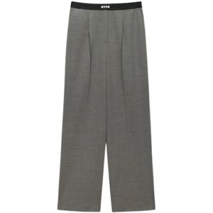 Msgm, Dames, Broeken, Grijs, Maat: XS Wol,