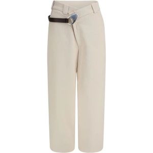 Pinko, Dames, Broeken, Beige, Maat: S Katoen,