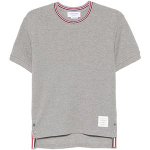 Thom Browne, Heren, Tops, Grijs, Maat: M Zijde,