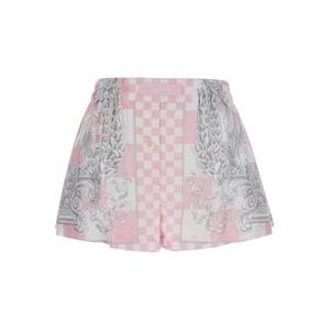 Versace Zilveren Barok Roze Shorts , Multicolor , Dames , Maat: XS