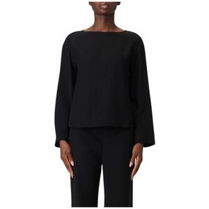 Emporio Armani, Dames, Tops, Zwart, Maat: L