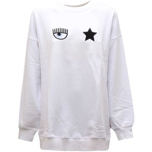 Chiara Ferragni Collection, Dames, Sweatshirts & Hoodies, Wit, Maat: M Fleece,