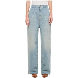 Loulou Studio, Dames, Jeans, Blauw, Maat: W25 Katoen,