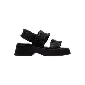 Ganni Platte sandalen , Black , Dames , Maat: 41 EU
