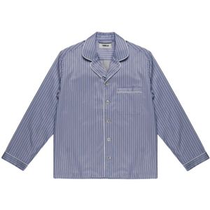 Tekla, Heren, Overhemden, Blauw, Maat: L Satijn,