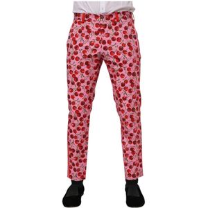 Dolce & Gabbana, Heren, Broeken, Roze, Maat: M Katoen,