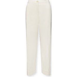 Elena Mirò, Dames, Broeken, Wit, Maat: 4XL Katoen,