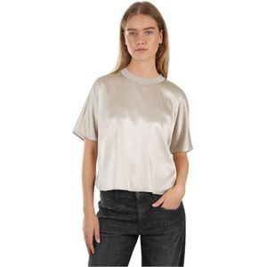 Peserico, Dames, Tops, Beige, Maat: M Zijde,