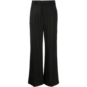 Ralph Lauren, Dames, Broeken, Zwart, Maat: L Linnen,