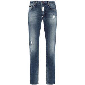 Philipp Plein, Heren, Jeans, Blauw, Maat: W33 Denim,