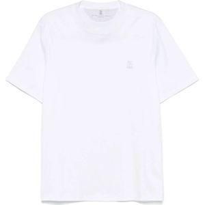 Brunello Cucinelli, Heren, Tops, Wit, Maat: 2XL Katoen,