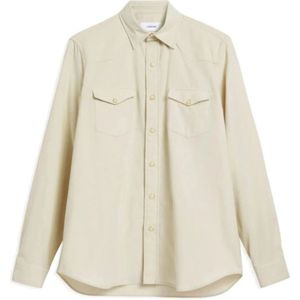 Lardini, Heren, Overhemden, Beige, Maat: M Katoen,