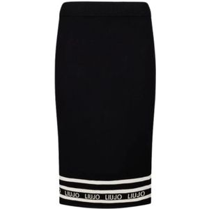 Liu Jo - ECS Gonna Maglia Longuette - Zwart - Lange Rok - Viscose
