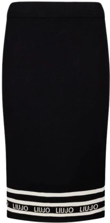 Liu Jo - ECS Gonna Maglia Longuette - Zwart - Lange Rok - Viscose