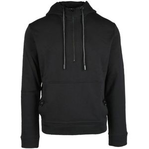 Bikkembergs, Heren, Sweatshirts & Hoodies, Zwart, Maat: M Katoen,