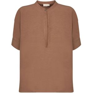 Blanca Vita, Dames, Blouses & Shirts, Bruin, Maat: 2XS Linnen,