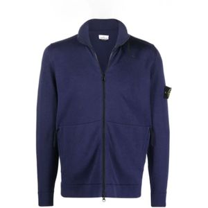 Stone Island, Heren, Truien, Blauw, Maat: L Katoen,