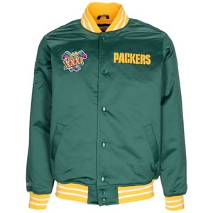 Mitchell & Ness - Heren Bomberjack - Groen - Gevoerd - Polyester