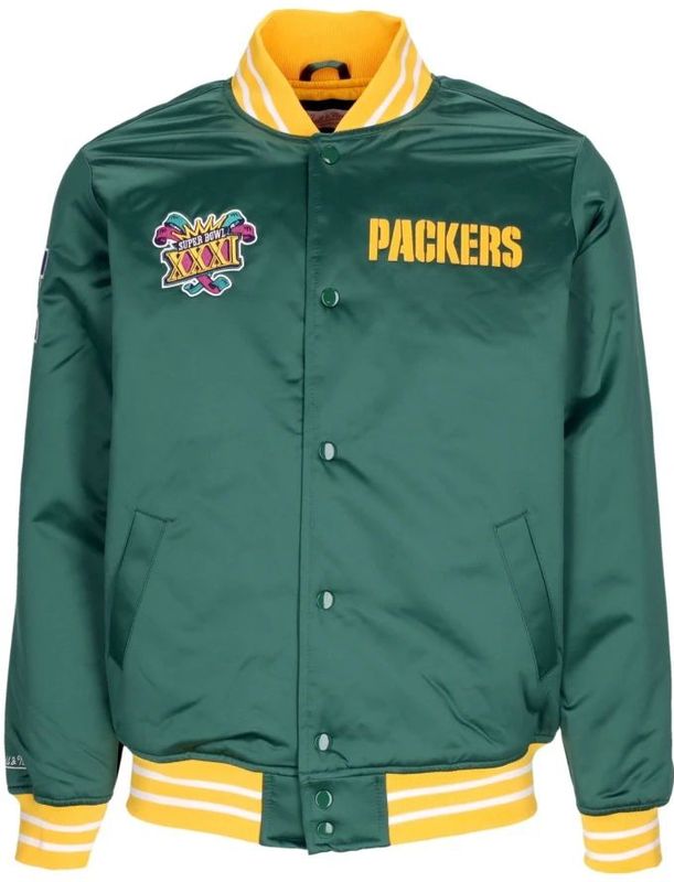 Mitchell & Ness - Heren Bomberjack - Groen - Gevoerd - Polyester