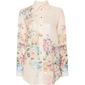 Zimmermann, Dames, Blouses & Shirts, Veelkleurig, Maat: L Linnen,