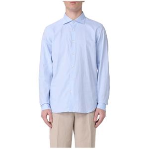 Manuel Ritz, Heren, Overhemden, Blauw, Maat: M Katoen,